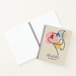 Personalisiert Girly Beige Abstrakt Art Sketchbook Notizbuch