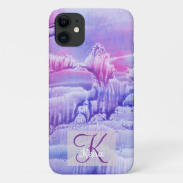 Personalisiert Girly Blue Mit Monogramm Abstrakte  Case-Mate iPhone Hülle