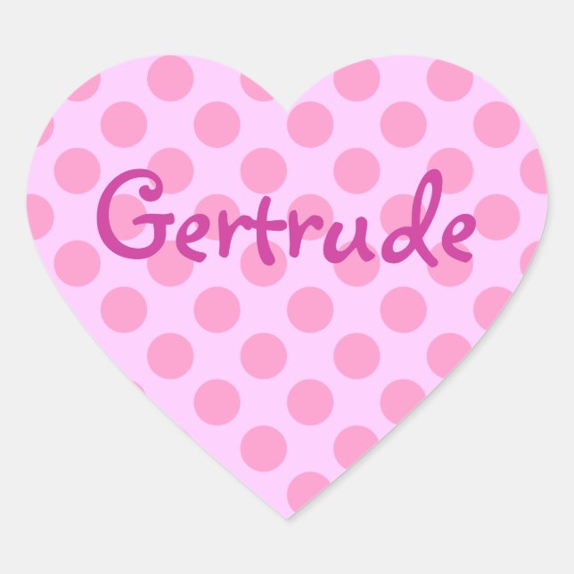 Personalisiert Girly Pink Polka Dot Pattern Herz-Aufkleber (Vorderseite)