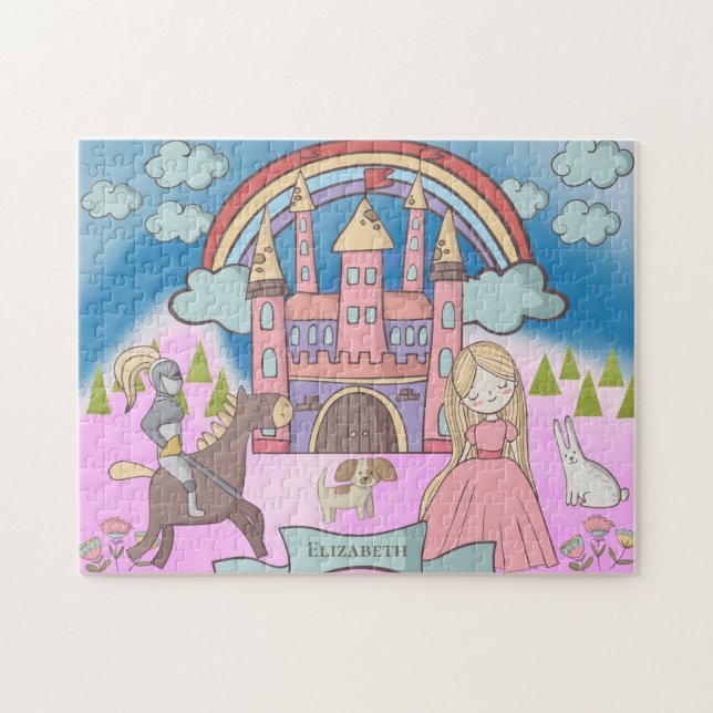 Personalisiert Girly Princess Burg Wilhelm Tell Puzzle (Horizontal)