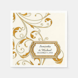 Personalisiert Glam Old Hollywood Regency Black Kr Serviette