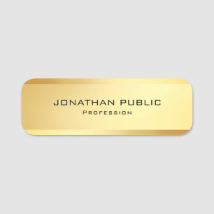 Personalisiert Glamour Gold Modernes Elegantes Namensschild