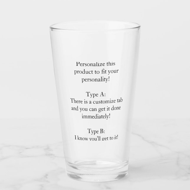 Personalisiert Glas (Vorderseite)