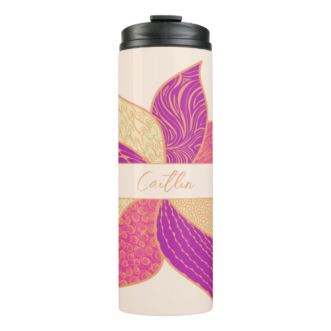 Personalisiert glückliche Blume Thermal Tumbler Thermosbecher (Vorderseite)