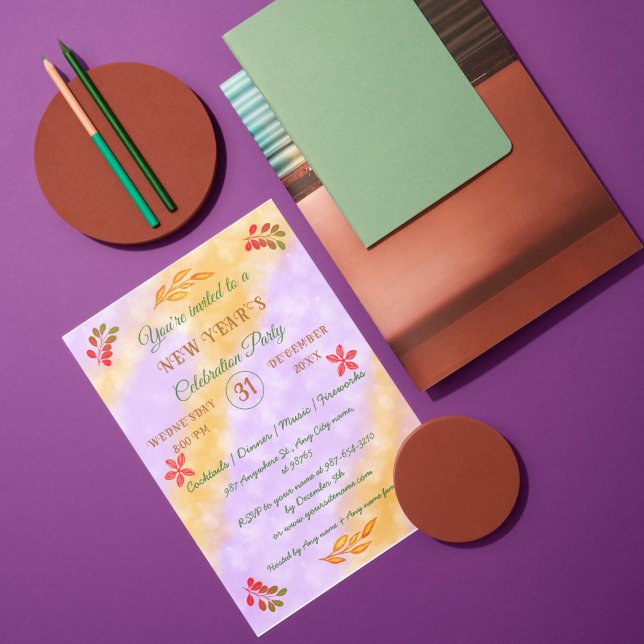 PERSONALISIERT GLÜCKLICHES NEUES JAHR 20XX EINLADUNG (Von Creator hochgeladen)