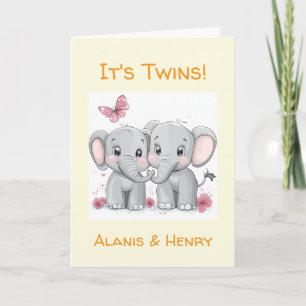 Personalisiert Glückwunschkarte, Unisex Twins Karte