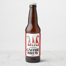 Personalisiert Gnome Brew Weihnachten Schwedische Bierflaschenetikett