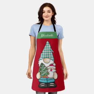 Personalisiert Gnome Red Green Weihnachtsfeiertag Schürze