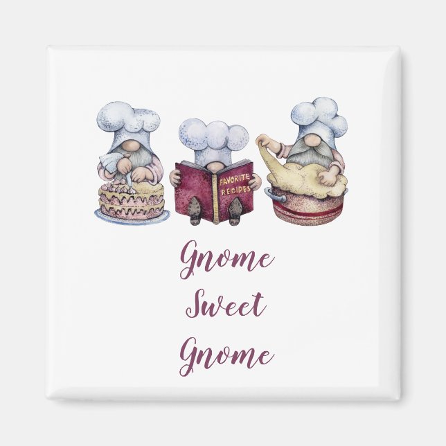 Personalisiert Gnome Sweet Gnome Backgnomes Magnet (Vorne)