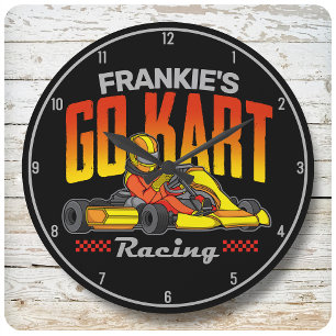 Personalisiert Go Kart Racing Motorsport Karting Große Wanduhr
