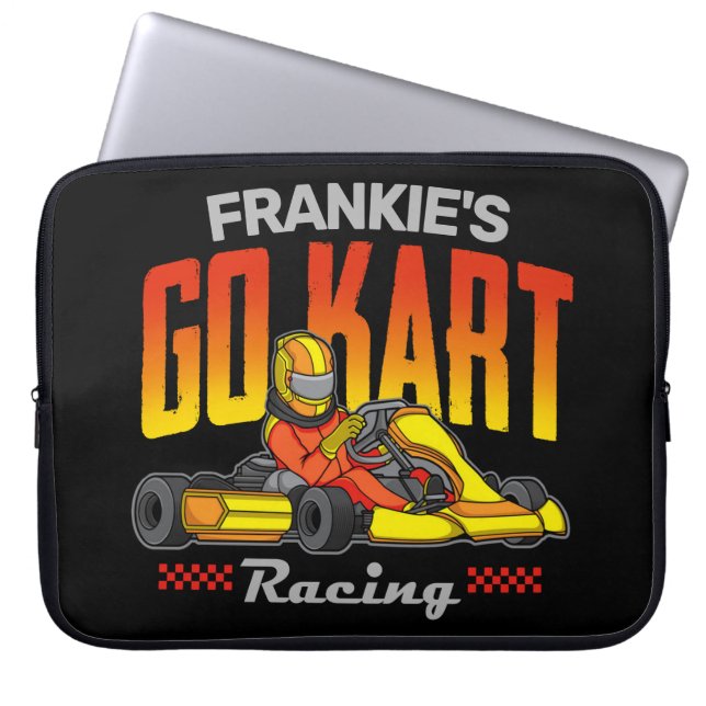Personalisiert Go Kart Racing Motorsport Karting Laptopschutzhülle (Vorderseite)