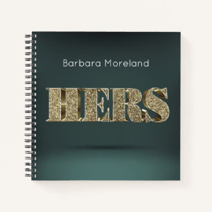 Personalisiert Gold 3D HERS Notizbuch