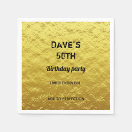 Personalisiert Gold 50. Geburtstagsparty Paper Nap Serviette