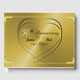 Personalisiert Gold 50. Hochzeitstag Gästebuch