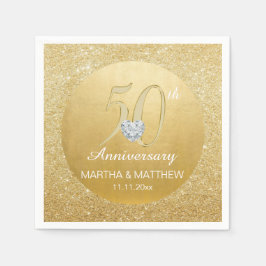Personalisiert Gold 50. Hochzeitstag Serviette