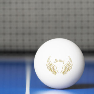 PERSONALISIERT GOLD ANGEL WINGS TISCHTENNISBALL