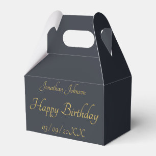 Personalisiert Gold Birthday Black Fevor Box Geschenkschachtel