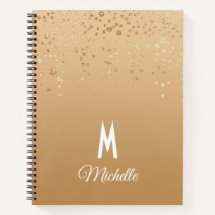 Personalisiert Gold Confetti Notizbuch