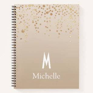 Personalisiert Gold Confetti Notizbuch
