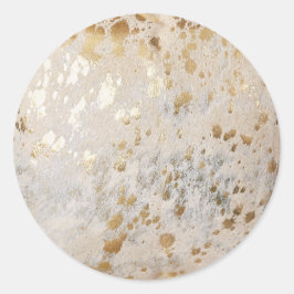 Personalisiert Gold Cowhide Druckaufkleber Runder Aufkleber