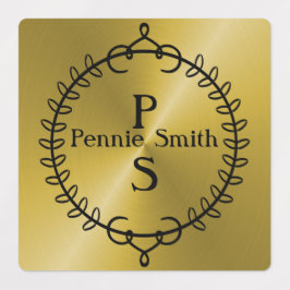 Personalisiert Gold Custom Vinyl Monogram Stickers Etiketten