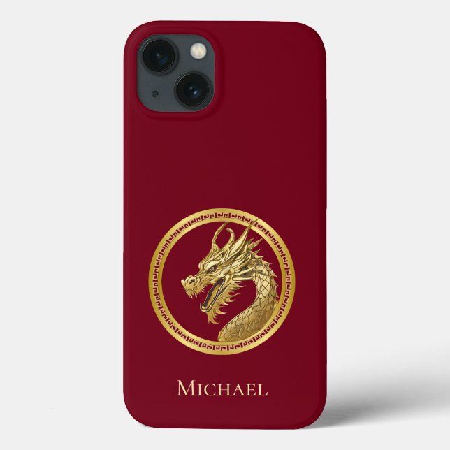 Personalisiert-Gold-Dragon- Case-Mate iPhone Hülle (Rückseite)