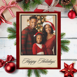 Personalisiert Gold Foto Weihnachtskarte Feiertagskarte