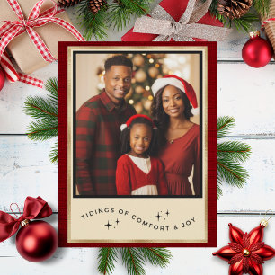 Personalisiert Gold Foto Weihnachtskarte Feiertagskarte