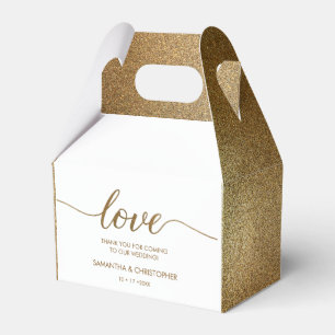 Personalisiert Gold Glitzer Hochzeit Liebe Vielen Geschenkschachtel