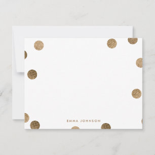 Personalisiert Gold Glitzer Moderner Polka Dot Mitteilungskarte