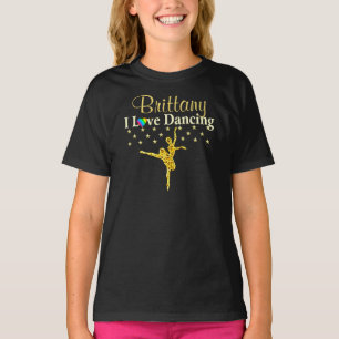 PERSONALISIERT GOLD I LIEBE TANZEN T SHIRT