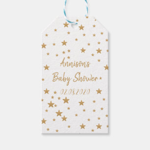 Personalisiert Gold Star Glitzer Girl Baby Dusche Geschenkanhänger