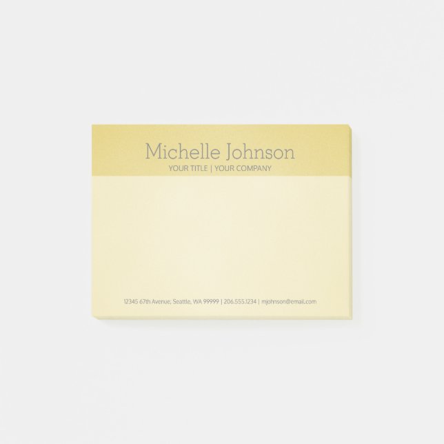 Personalisiert Golden Beige Grainy Textur Post-it Klebezettel (Vorderseite)