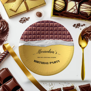 Personalisiert Golden Chocolate Candy Bar Party Pappteller