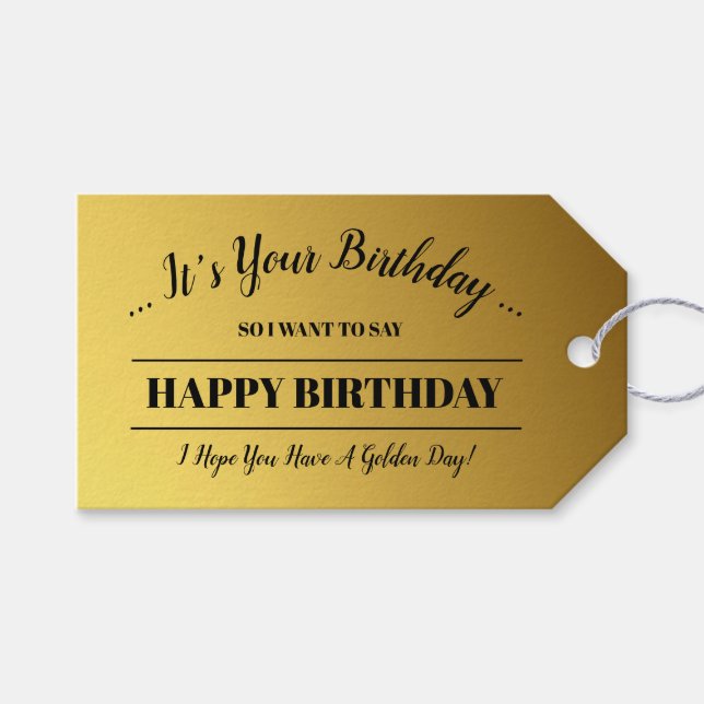 Personalisiert Golden Geschenkanhänger (Vorderseite (Horizontal))