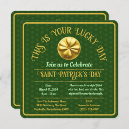Personalisiert Golden Kleeblatt St. Patrick's Day Einladung