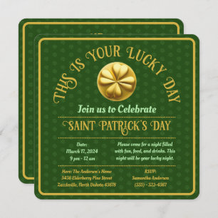 Personalisiert Golden Kleeblatt St. Patrick's Day Einladung