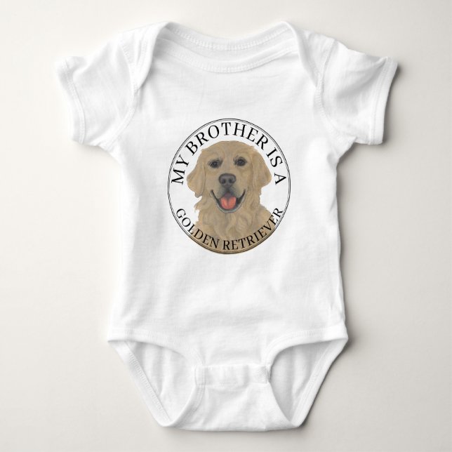 Personalisiert Golden Retriever Baby Strampler (Vorderseite)