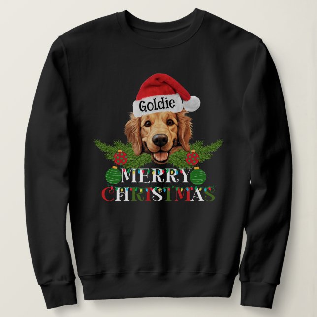 Personalisiert Golden Retriever Frohe Weihnachten Sweatshirt (Design vorne)