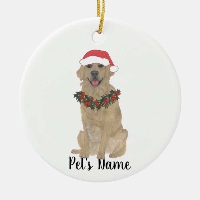 Personalisiert Golden Retriever Keramik Keramik Ornament (Vorne)
