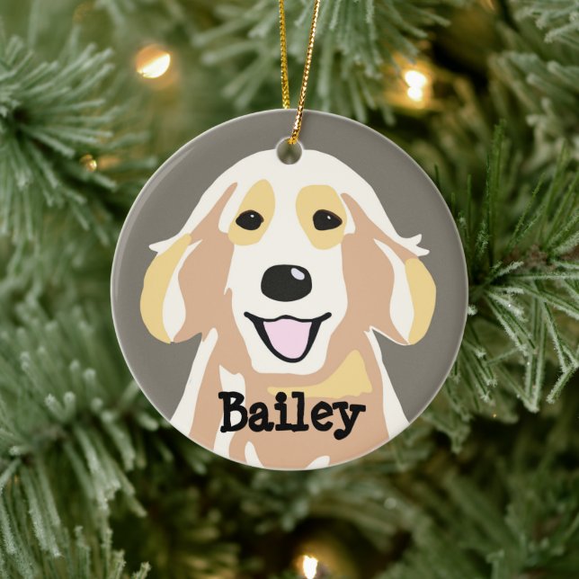 Personalisiert Golden Retriever Keramik Ornament (Baum)