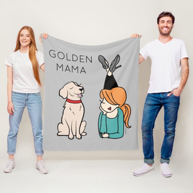 Personalisiert Golden Retriever Mama Fleece Blanke (Beispiel)