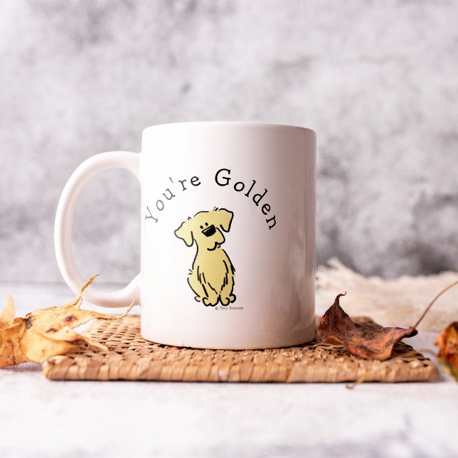 Personalisiert Golden Retriever Puppy einfach weiß Kaffeetasse (Von Creator hochgeladen)