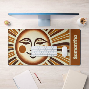 Personalisiert Golden Vintag Boho Sun Geschenk Schreibtischunterlage