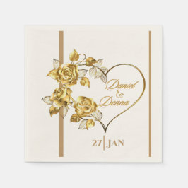 Personalisiert Golden Wedding Napkins Serviette