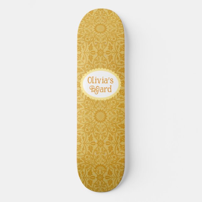 Personalisiert-Golden Yellow Skateboard (Vorderseite)