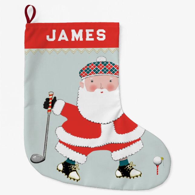 Personalisiert Golf Grosser Strumpf Großer Weihnachtsstrumpf (Vorderseite)