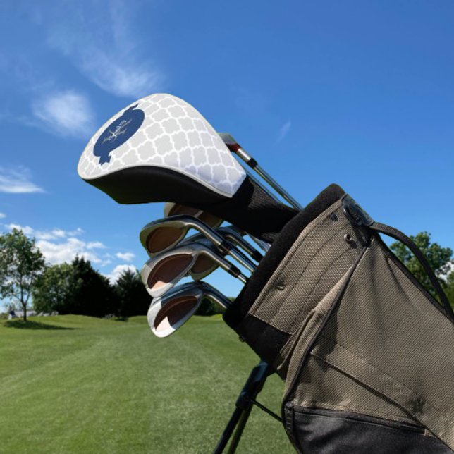 Personalisiert Golf Headcover (Blue Quatrefoil Personalized Golf Head Cover)