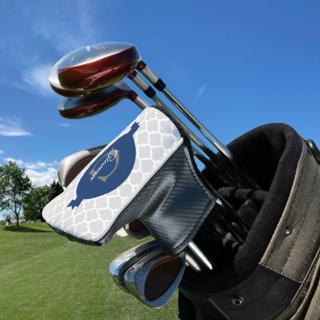 Personalisiert Golf Headcover (Blue Quatrefoil Personalized Golf Head Cover)
