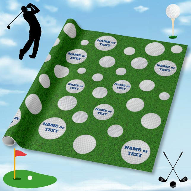 Personalisiert, Golf Wrapping Paper für ihn oder s Geschenkpapier (Personalized golf wrapping paper. Customizable, golf gift wrapping paper, golf gift wrap. Golf Party)